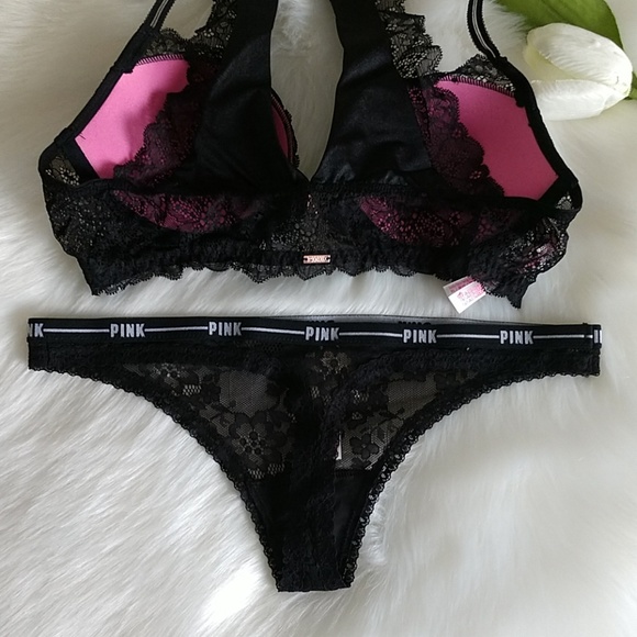 SET🌺Size 34B PINK VS DATE PUSH-UP BRA + THONG M - Picture 6 of 7